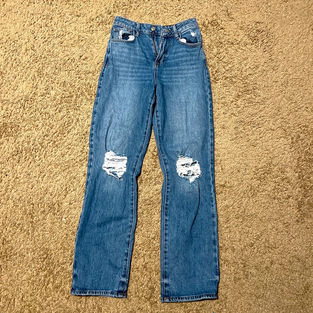 Blue ripped jeans